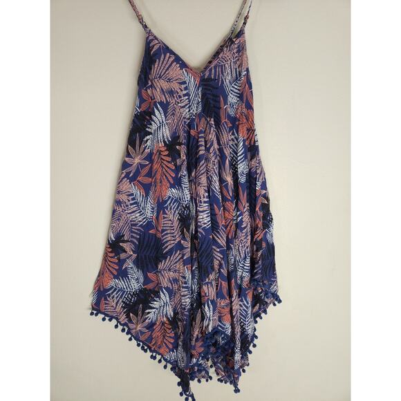 Goa Beachwear by Japna Small Tropical Palm Pom Pom Handkerchief Hem Sundress. - Picture 5 of 9